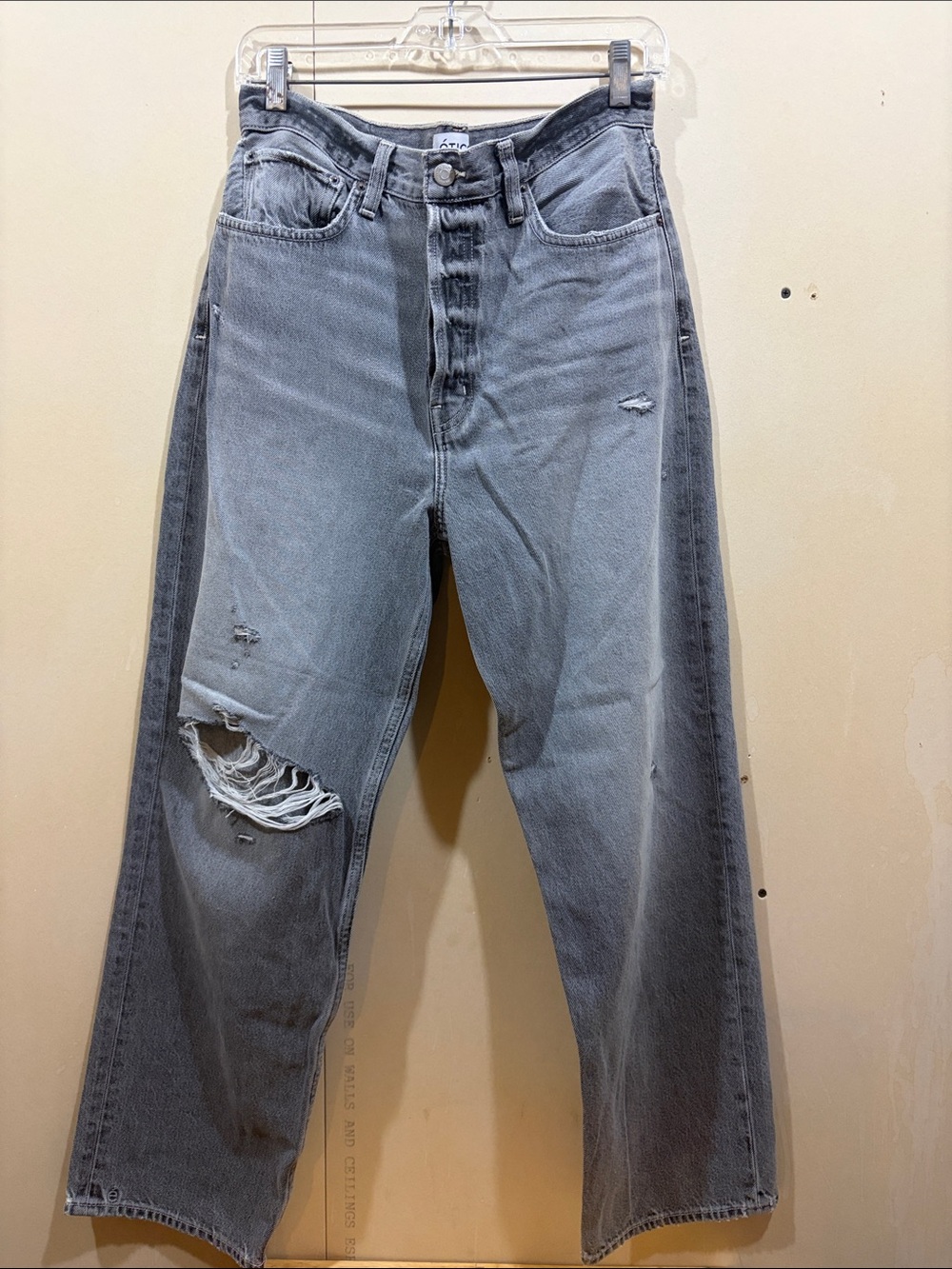 Ética Gray Distressed Wide Leg Jeans Size 30
